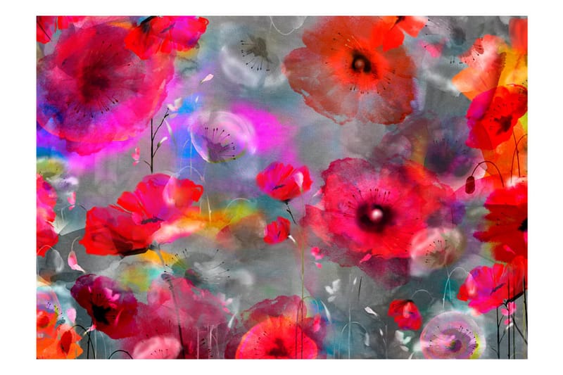 Fototapet Painted Poppies 400x280 - Artgeist sp. z o. o. - Inredning & dekor - Väggdekor - Tapeter & tapettillbehör - Fototapeter