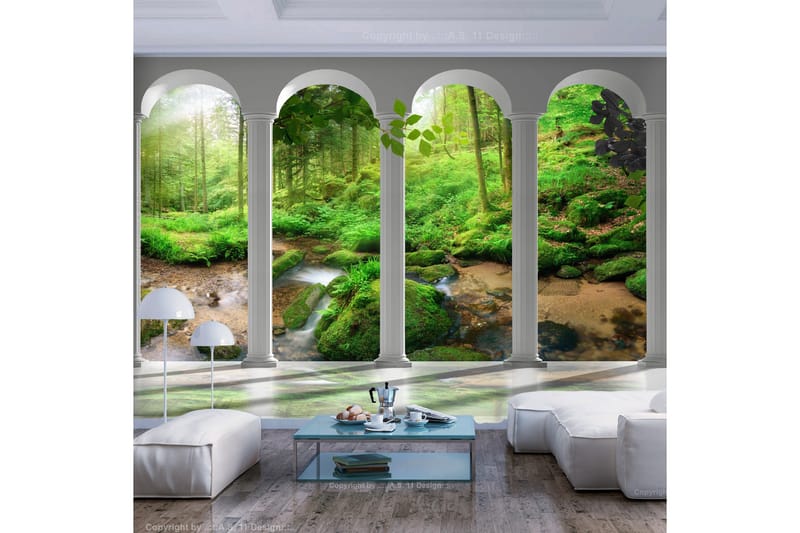 Fototapet Pillars And Forest 100x70 - Artgeist sp. z o. o. - Inredning & dekor - Väggdekor - Tapeter & tapettillbehör - Fototapeter