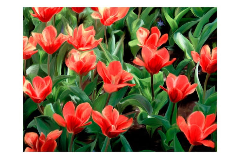 Fototapet Painted Flowers 300x231 - Artgeist sp. z o. o. - Inredning & dekor - Väggdekor - Tapeter & tapettillbehör - Fototapeter