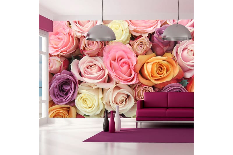 Fototapet Pastel Roses 450x270 - Artgeist sp. z o. o. - Inredning & dekor - Väggdekor - Tapeter & tapettillbehör - Fototapeter