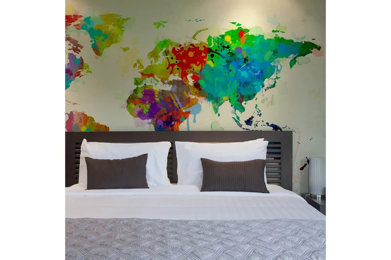 Fototapet Paint Splashes Map Of The World 200x154, Artgeist sp. z o. o.