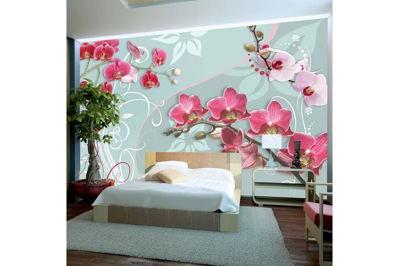 Fototapet Pink Orchids Variation II 150x105, Artgeist sp. z o. o.