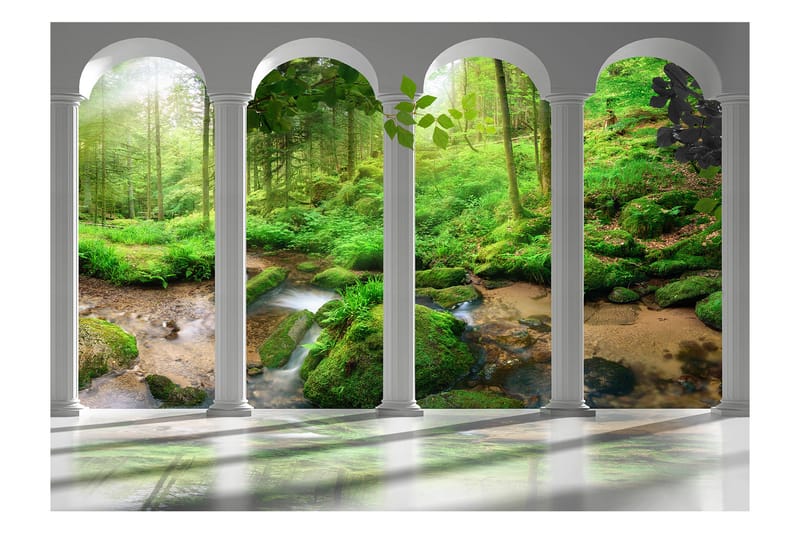 FOTOTAPET Pillars And Forest 150x105 - Artgeist sp. z o. o. - Inredning & dekor - Väggdekor - Tapeter & tapettillbehör - Fototapeter
