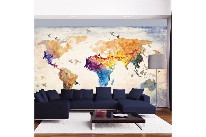 Fototapet Paper Birds 450x270 - Artgeist sp. z o. o. - Inredning & dekor - Väggdekor - Tapeter & tapettillbehör - Fototapeter