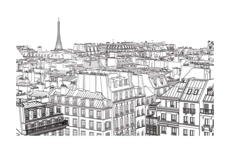 Fototapet Parisian S Sketchbook 450x270 - Artgeist sp. z o. o. - Inredning & dekor - Väggdekor - Tapeter & tapettillbehör - Fototapeter