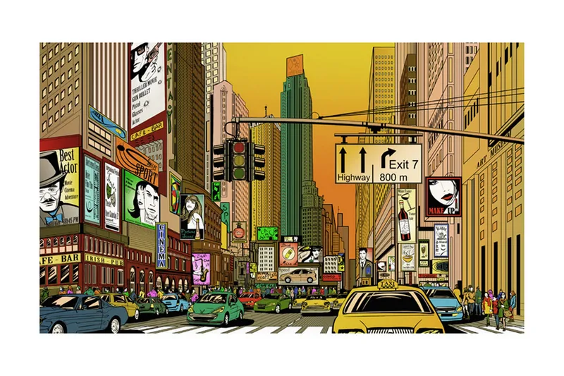 Fototapet Pulserande Stad NY 450x270, Artgeist sp. z o. o.