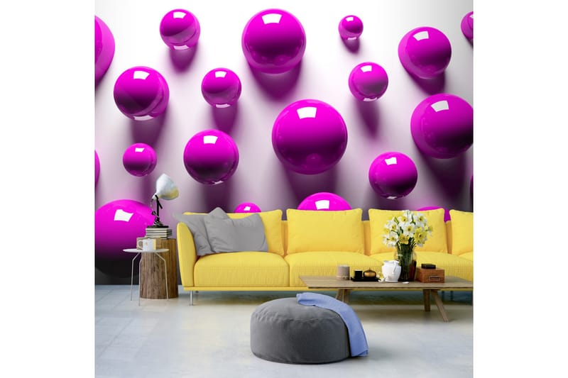 FOTOTAPET Purple Balls 350x245 - Artgeist sp. z o. o. - Inredning & dekor - Väggdekor - Tapeter & tapettillbehör - Fototapeter