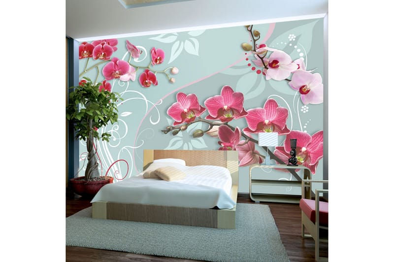FOTOTAPET Pink Orchids Variation II 300x210 - Artgeist sp. z o. o. - Inredning & dekor - Väggdekor - Tapeter & tapettillbehör - Fototapeter