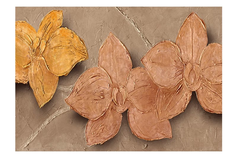 Fototapet Painted Orchids 350x245 - Artgeist sp. z o. o. - Inredning & dekor - Väggdekor - Tapeter & tapettillbehör - Fototapeter