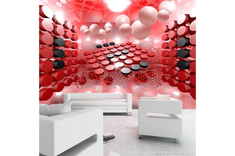 FOTOTAPET Playing In Red And Black 250x175 - Artgeist sp. z o. o. - Inredning & dekor - Väggdekor - Tapeter & tapettillbehör - Fototapeter
