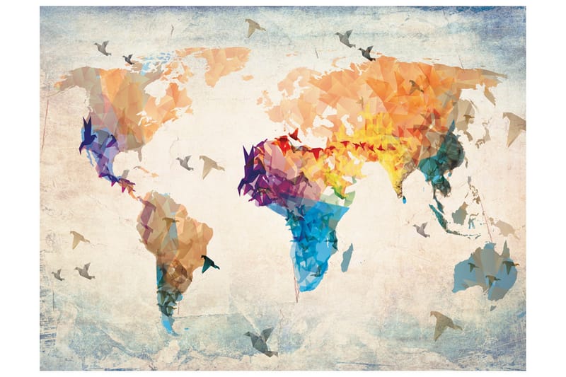 Fototapet Paper Birds 400x309 - Artgeist sp. z o. o. - Inredning & dekor - Väggdekor - Tapeter & tapettillbehör - Fototapeter