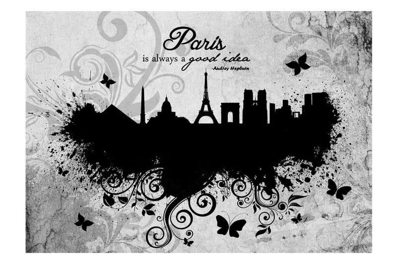 Fototapet Paris Is Always A Good Idea B&W 100x70 - Artgeist sp. z o. o. - Inredning & dekor - Väggdekor - Tapeter & tapettillbehör - Fototapeter