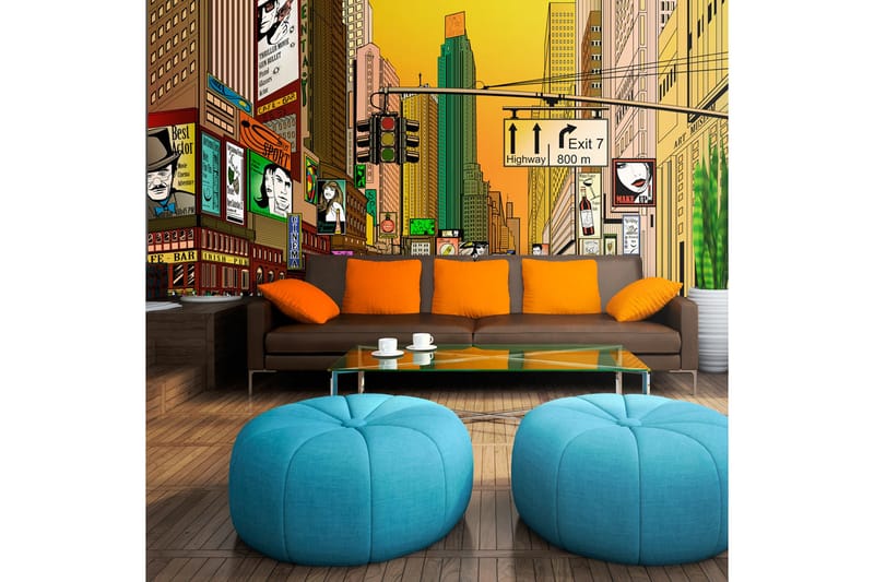 Fototapet Pulserande Stad NY 450x270 - Artgeist sp. z o. o. - Inredning & dekor - Väggdekor - Tapeter & tapettillbehör - Fototapeter