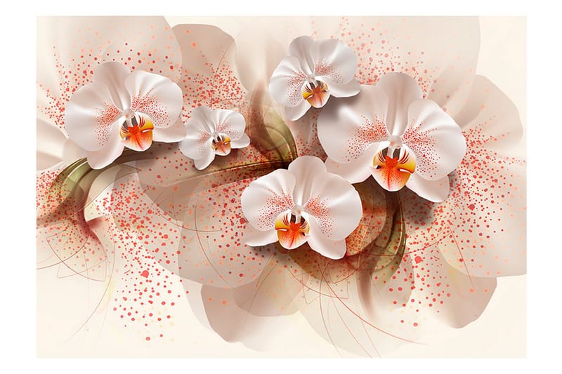 FOTOTAPET Pale Yellow Orchids 100x70 - Artgeist sp. z o. o. - Inredning & dekor - Väggdekor - Tapeter & tapettillbehör - Fototapeter