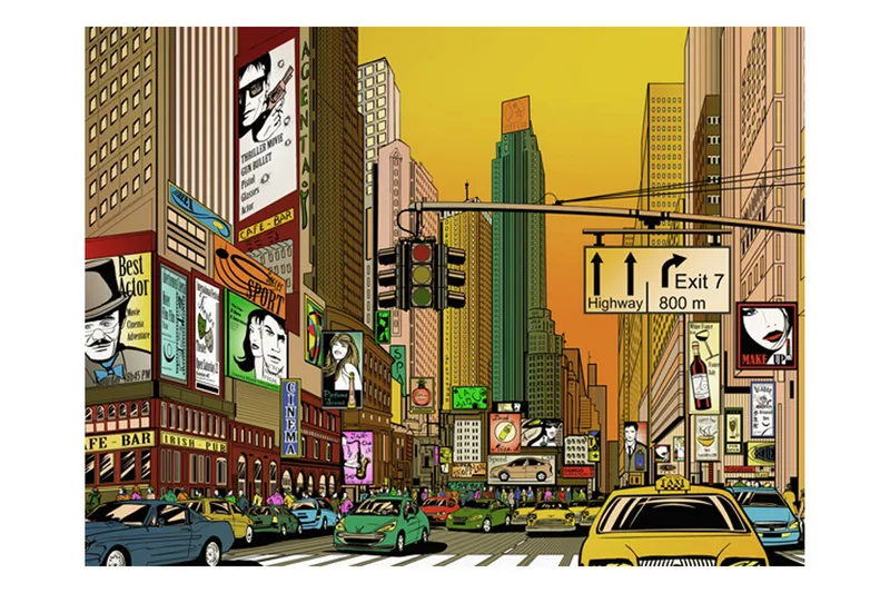 Fototapet Pulserande Stad NY 250x193, Artgeist sp. z o. o.