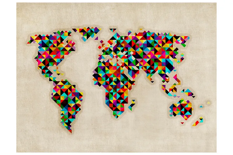 Fototapet World Map A Kaleidoscope Of Colors 250x193, Artgeist sp. z o. o.