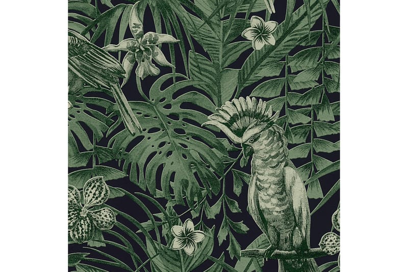 Jungle Tapet Grönery Ovävd Grön Svart - AS Creation - Mönstrade tapeter