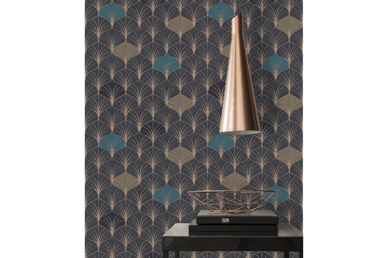 Art deco Tapet Pop Style Ovävd Guld - AS Creation - Inredning & dekor - Väggdekor - Tapeter & tapettillbehör - Mönstrade tapeter