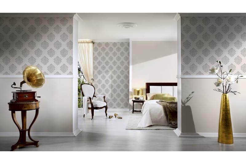 Barock Tapet Alpha Ovävd Beige Silver - AS Creation - Inredning & dekor - Väggdekor - Tapeter & tapettillbehör - Mönstrade tapeter