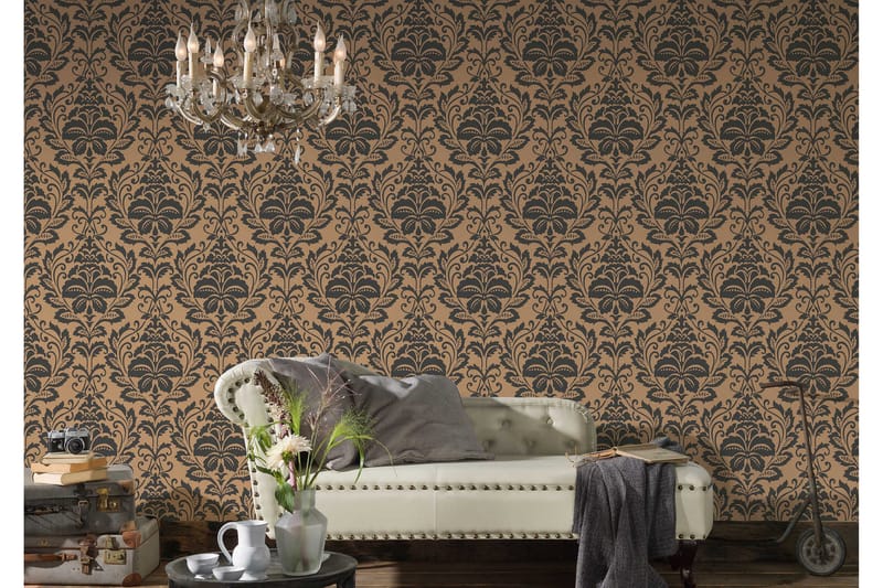 Barock Tapet Attractive Ovävd Guld Grå - AS Creation - Inredning & dekor - Väggdekor - Tapeter & tapettillbehör - Mönstrade tapeter