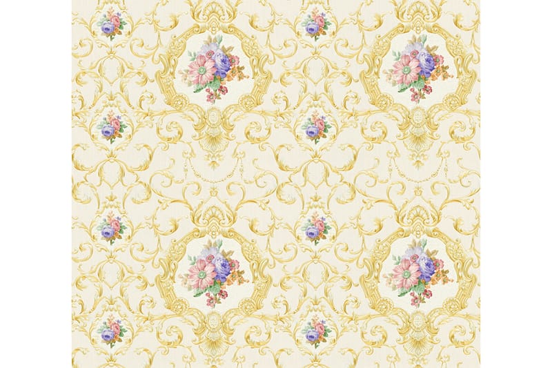 Barock Tapet Château Ovävd Guld Rosa - AS Creation - Inredning & dekor - Väggdekor - Tapeter & tapettillbehör - Mönstrade tapeter
