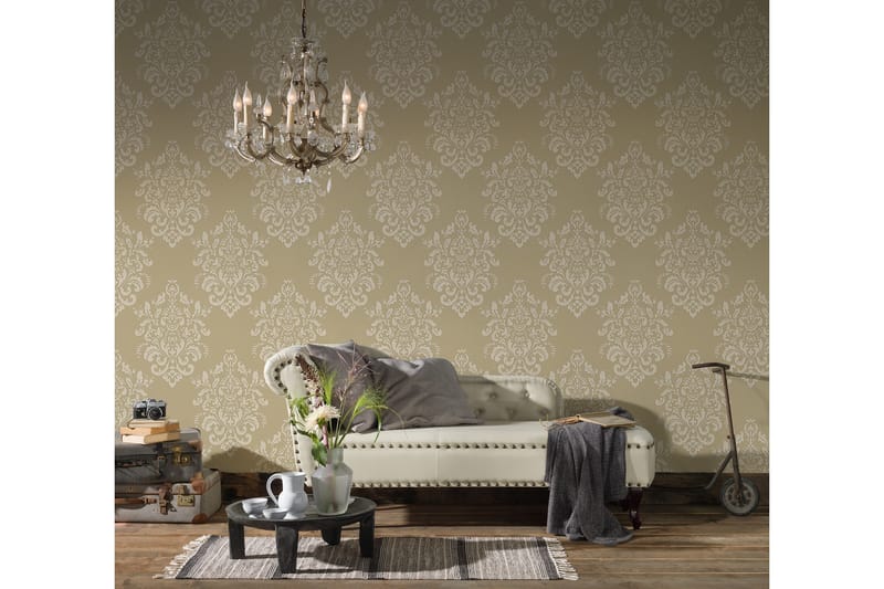 Barock Tapet Hermitage Ovävd Beige Guld - AS Creation - Inredning & dekor - Väggdekor - Tapeter & tapettillbehör - Mönstrade tapeter