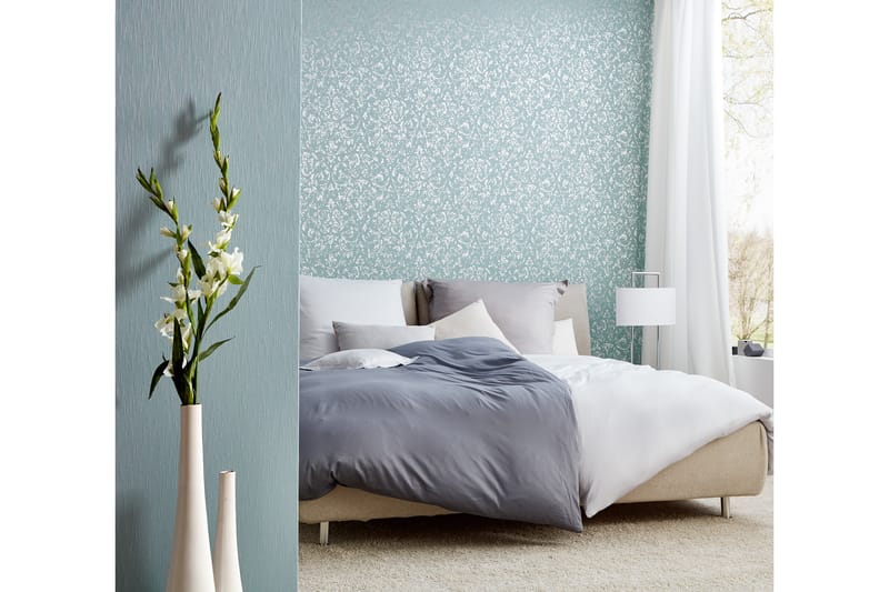 Barock Tapet Metallic Silk Ovävd Blå - AS Creation - Inredning & dekor - Väggdekor - Tapeter & tapettillbehör - Mönstrade tapeter