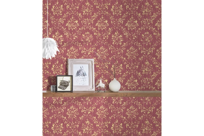Barock Tapet Metallic Silk Ovävd Röd - AS Creation - Inredning & dekor - Väggdekor - Tapeter & tapettillbehör - Mönstrade tapeter