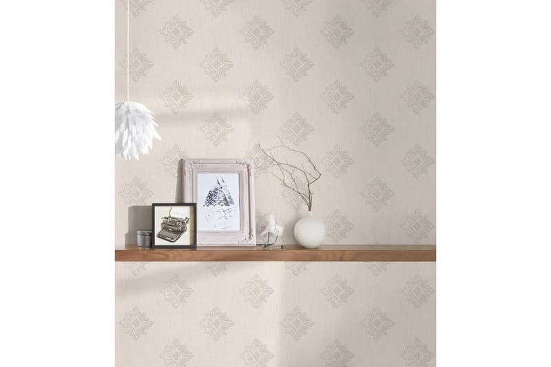 Barock Tapet Tessuto 2 Ovävd Cream Grå - AS Creation - Inredning & dekor - Väggdekor - Tapeter & tapettillbehör - Mönstrade tapeter
