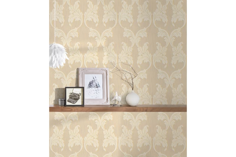 Barock Tapet Tessuto Ovävd Beige Gul - AS Creation - Inredning & dekor - Väggdekor - Tapeter & tapettillbehör - Mönstrade tapeter