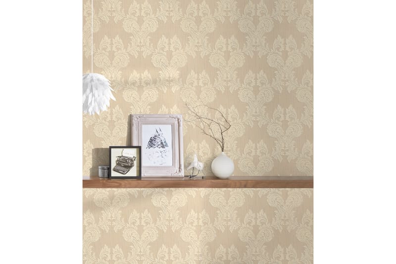 Barock Tapet Tessuto Ovävd Beige Gul - AS Creation - Inredning & dekor - Väggdekor - Tapeter & tapettillbehör - Mönstrade tapeter