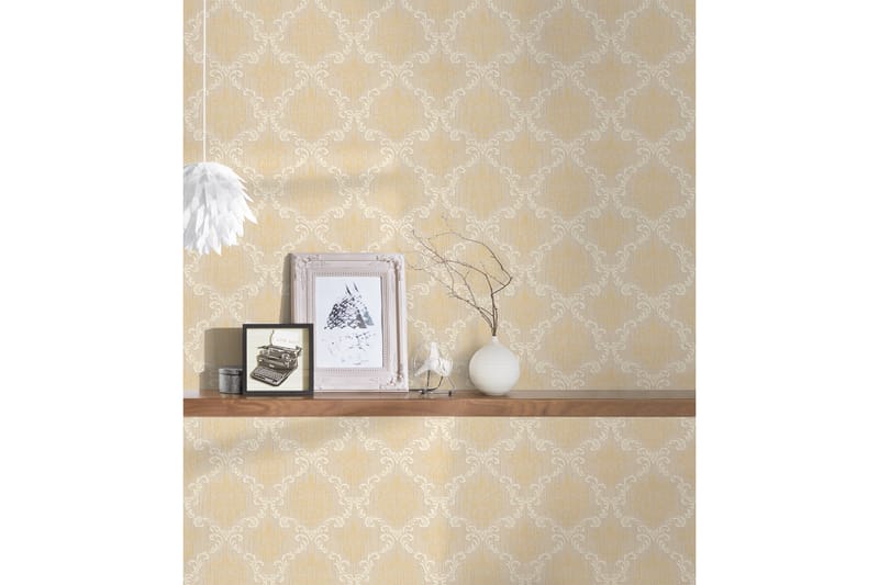 Barock Tapet Tessuto Ovävd Beige Gul - AS Creation - Inredning & dekor - Väggdekor - Tapeter & tapettillbehör - Mönstrade tapeter
