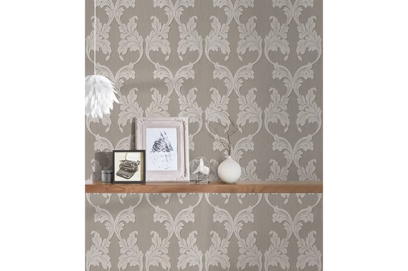 Barock Tapet Tessuto Ovävd Grå Beige - AS Creation - Inredning & dekor - Väggdekor - Tapeter & tapettillbehör - Mönstrade tapeter