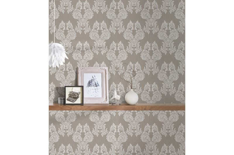 Barock Tapet Tessuto Ovävd Grå Beige - AS Creation - Inredning & dekor - Väggdekor - Tapeter & tapettillbehör - Mönstrade tapeter