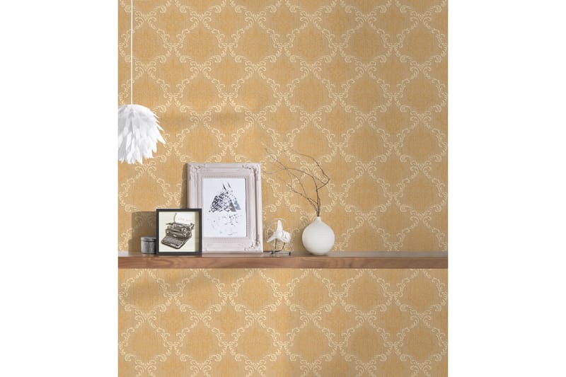 Barock Tapet Tessuto Ovävd Orange Beige - AS Creation - Inredning & dekor - Väggdekor - Tapeter & tapettillbehör - Mönstrade tapeter