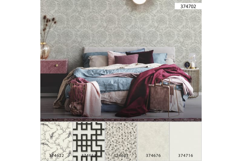 Blommig Tapet Asian Fusion Ovävd Vit - AS Creation - Inredning & dekor - Väggdekor - Tapeter & tapettillbehör - Mönstrade tapeter