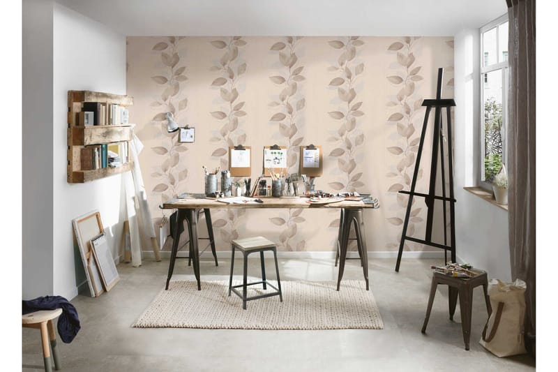 Blommig Tapet Attractive Ovävd Beige - AS Creation - Inredning & dekor - Väggdekor - Tapeter & tapettillbehör - Mönstrade tapeter