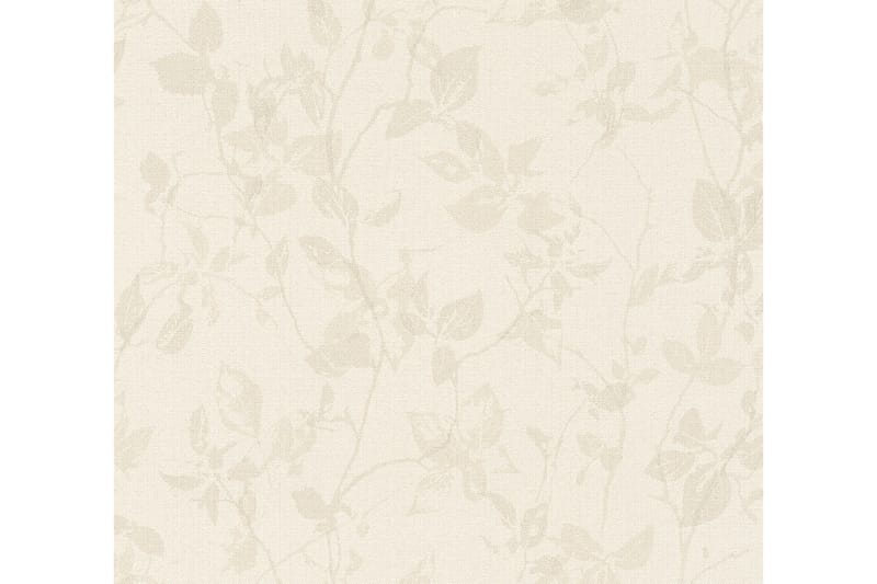 Blommig Tapet Hygge Ovävd Beige Grå Cream - AS Creation - Mönstrade tapeter