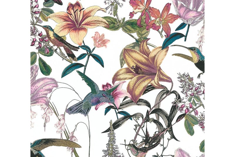 Blommig Tapet Jungle Chic Ovävd Flerfärgad - AS Creation - Inredning & dekor - Väggdekor - Tapeter & tapettillbehör - Mönstrade tapeter