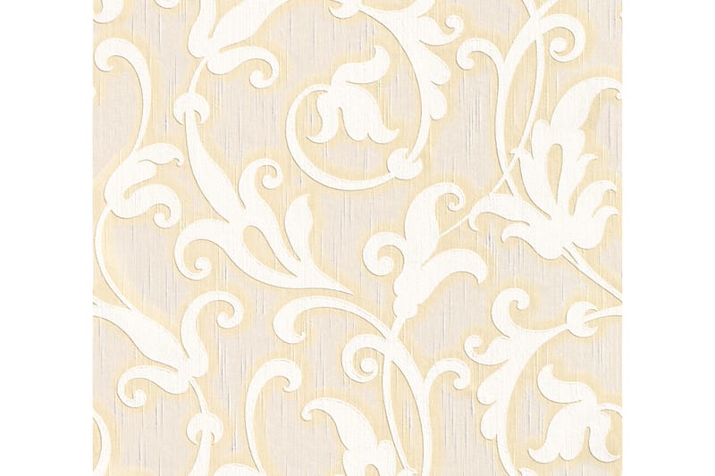 Blommig Tapet Tessuto Ovävd Cream Beige - AS Creation - Inredning & dekor - Väggdekor - Tapeter & tapettillbehör - Mönstrade tapeter