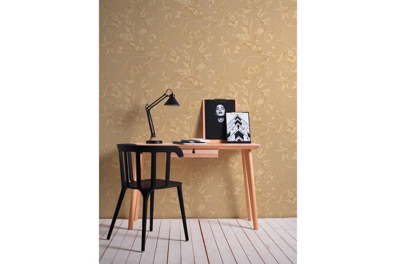 Blommig Tapet Tessuto Ovävd Orange Beige - AS Creation - Inredning & dekor - Väggdekor - Tapeter & tapettillbehör - Mönstrade tapeter