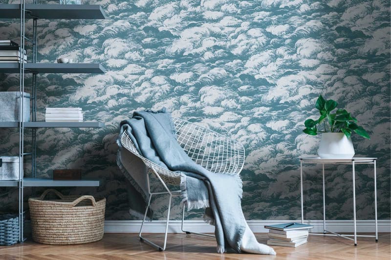 Cloud Tapet Jungle Chic Ovävd Blå Vit - AS Creation - Inredning & dekor - Väggdekor - Tapeter & tapettillbehör - Mönstrade tapeter