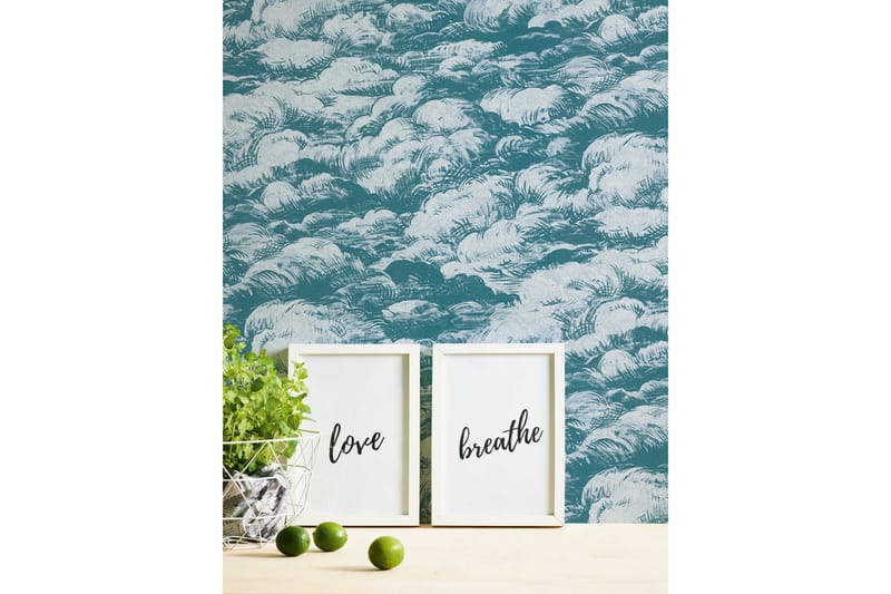Cloud Tapet Jungle Chic Ovävd Blå Vit - AS Creation - Inredning & dekor - Väggdekor - Tapeter & tapettillbehör - Mönstrade tapeter
