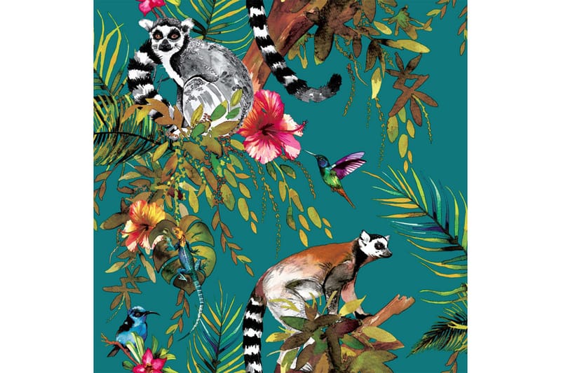 DUTCH WALLCOVERINGS Tapet lemur grön 12402 - Mönstrade tapeter