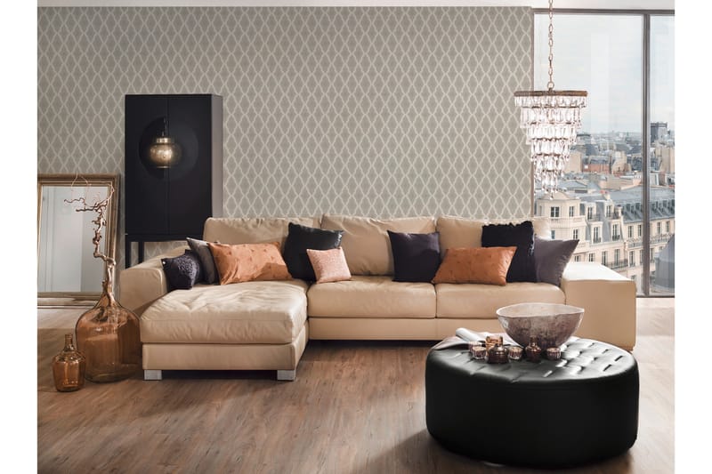 Ethnic Tapet Tessuto 2 Ovävd Beige Cream - AS Creation - Inredning & dekor - Väggdekor - Tapeter & tapettillbehör - Mönstrade tapeter