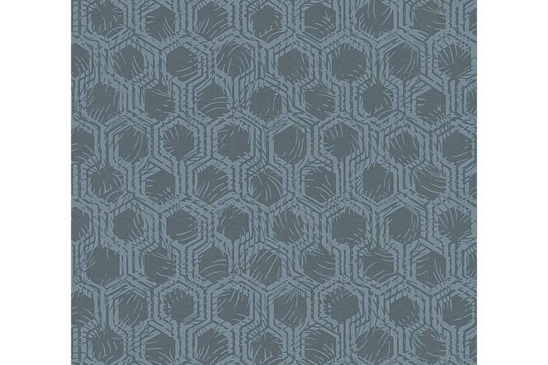 Geometric Tapet Alpha Ovävd Silver Blå - AS Creation - Mönstrade tapeter