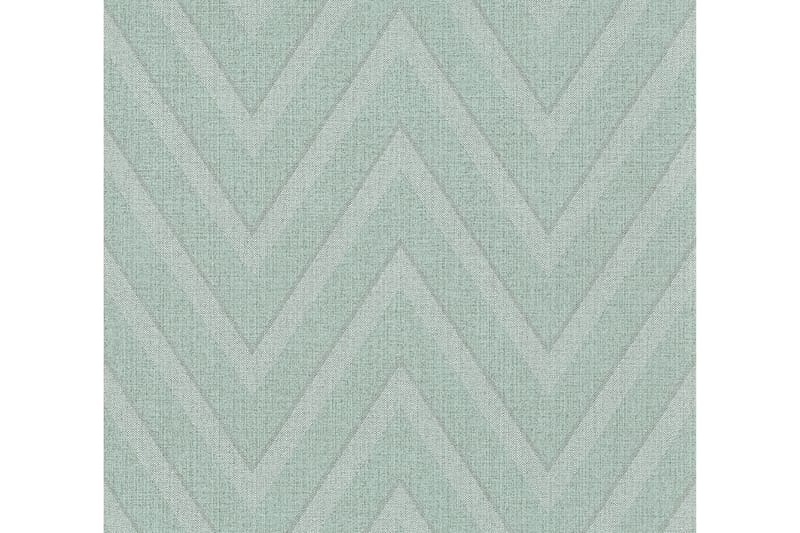 Geometric Tapet Hygge Ovävd Grön Blå - AS Creation - Inredning & dekor - Väggdekor - Tapeter & tapettillbehör - Mönstrade tapeter