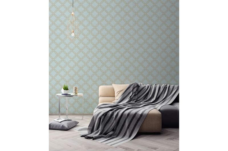 Geometric Tapet Pop Style Ovävd Blå - AS Creation - Inredning & dekor - Väggdekor - Tapeter & tapettillbehör - Mönstrade tapeter