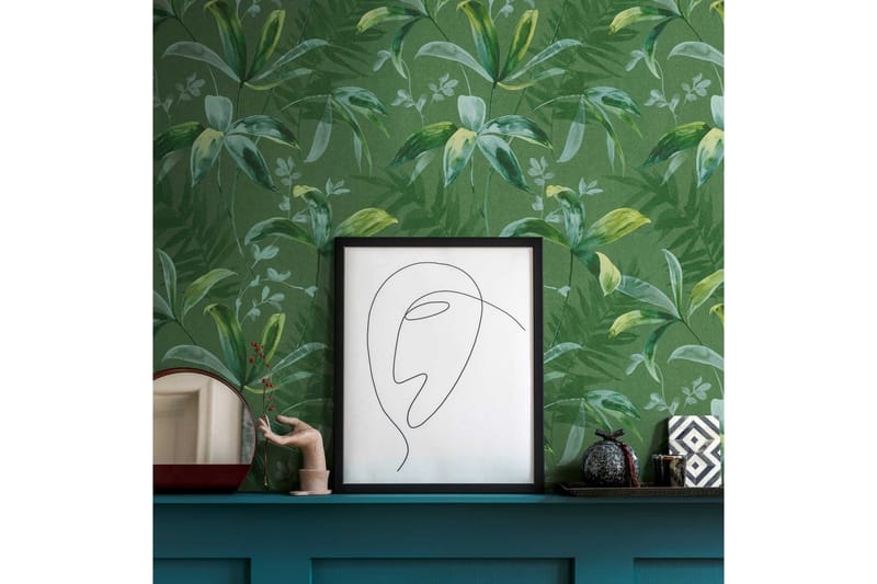 Jungle Tapet Jungle Chic Ovävd Grön - AS Creation - Inredning & dekor - Väggdekor - Tapeter & tapettillbehör - Mönstrade tapeter