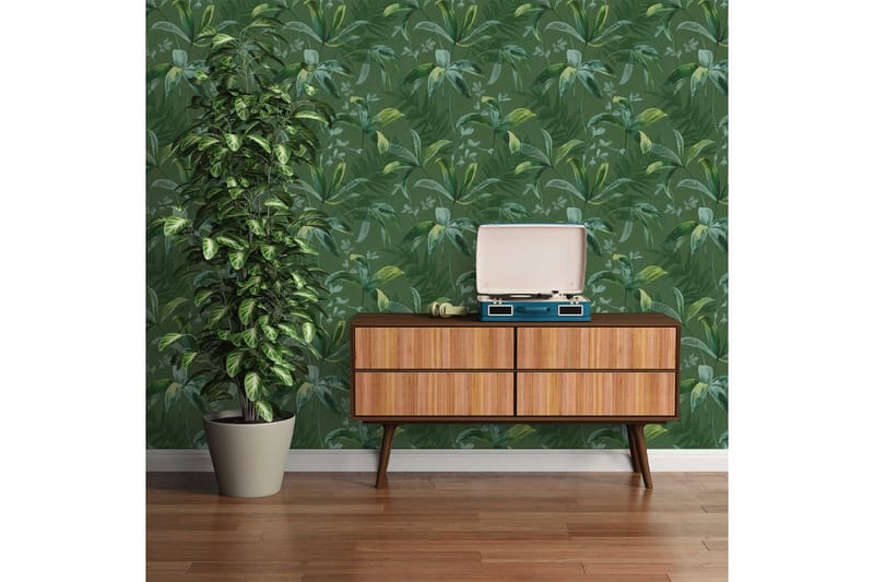 Jungle Tapet Jungle Chic Ovävd Grön - AS Creation - Inredning & dekor - Väggdekor - Tapeter & tapettillbehör - Mönstrade tapeter
